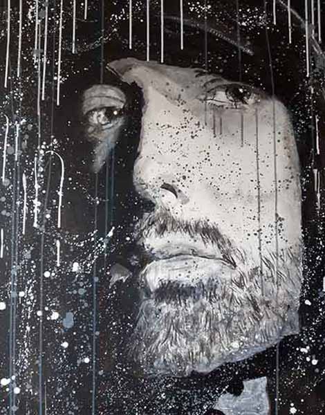 #Eminem White America #AcrylicPunk on canvas painting 100x80 cm 2019 by #York