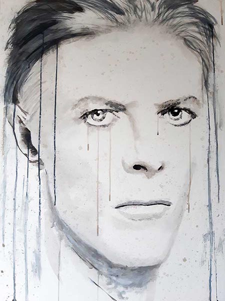 David Bowie - Sänger #Acrylicpunk on canvas painting 2020 by #York 100x80 cm